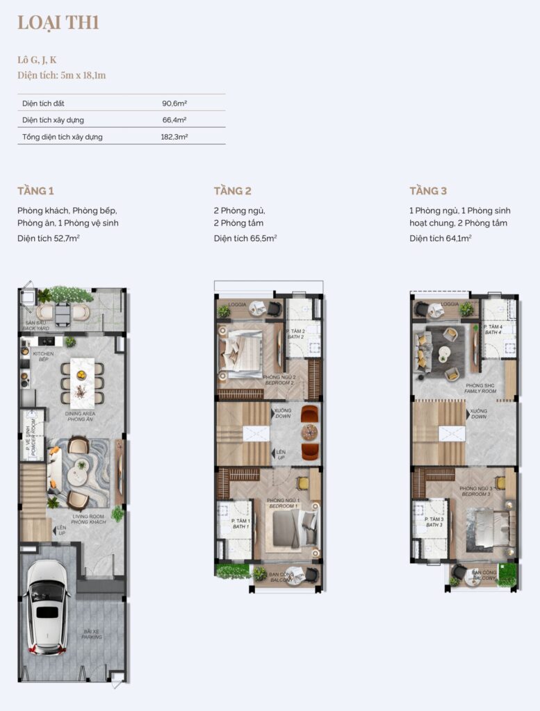 Chi tiết sản phẩm Springville 18,2 ha - thông tin chính thức 15 Thiết kế mặt bằng diện tích 5x18m