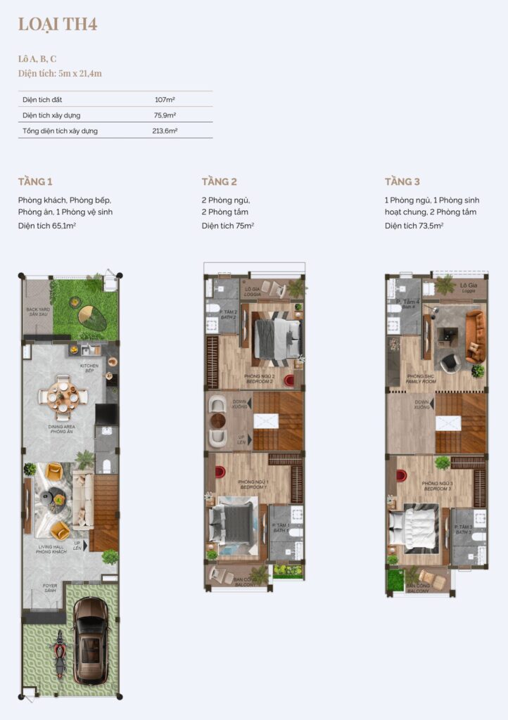 Chi tiết sản phẩm Springville 18,2 ha - thông tin chính thức 16 Thiết kế mặt bằng diện tích 5x21m